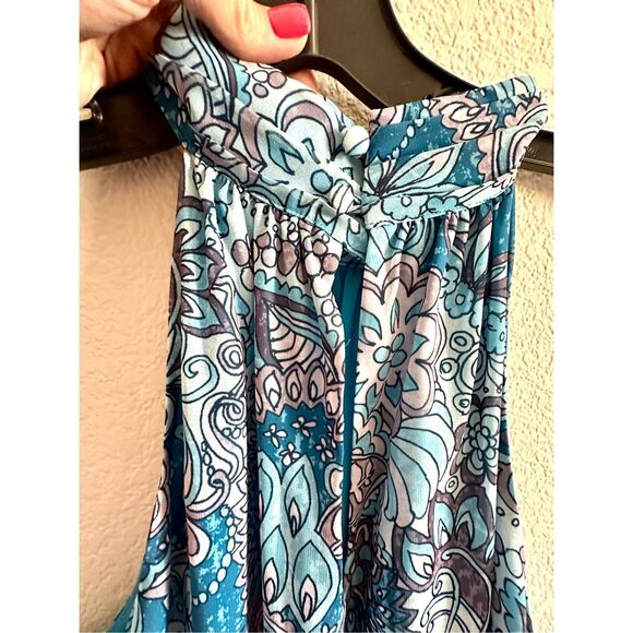 NWT Ramy Brook mini dress “Jaelin Print Blue Smocked Minidress” Size L - Picture 7 of 7